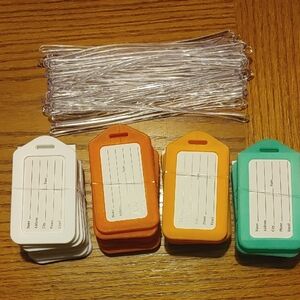 Colorful Luggage Tags with Clear Loops